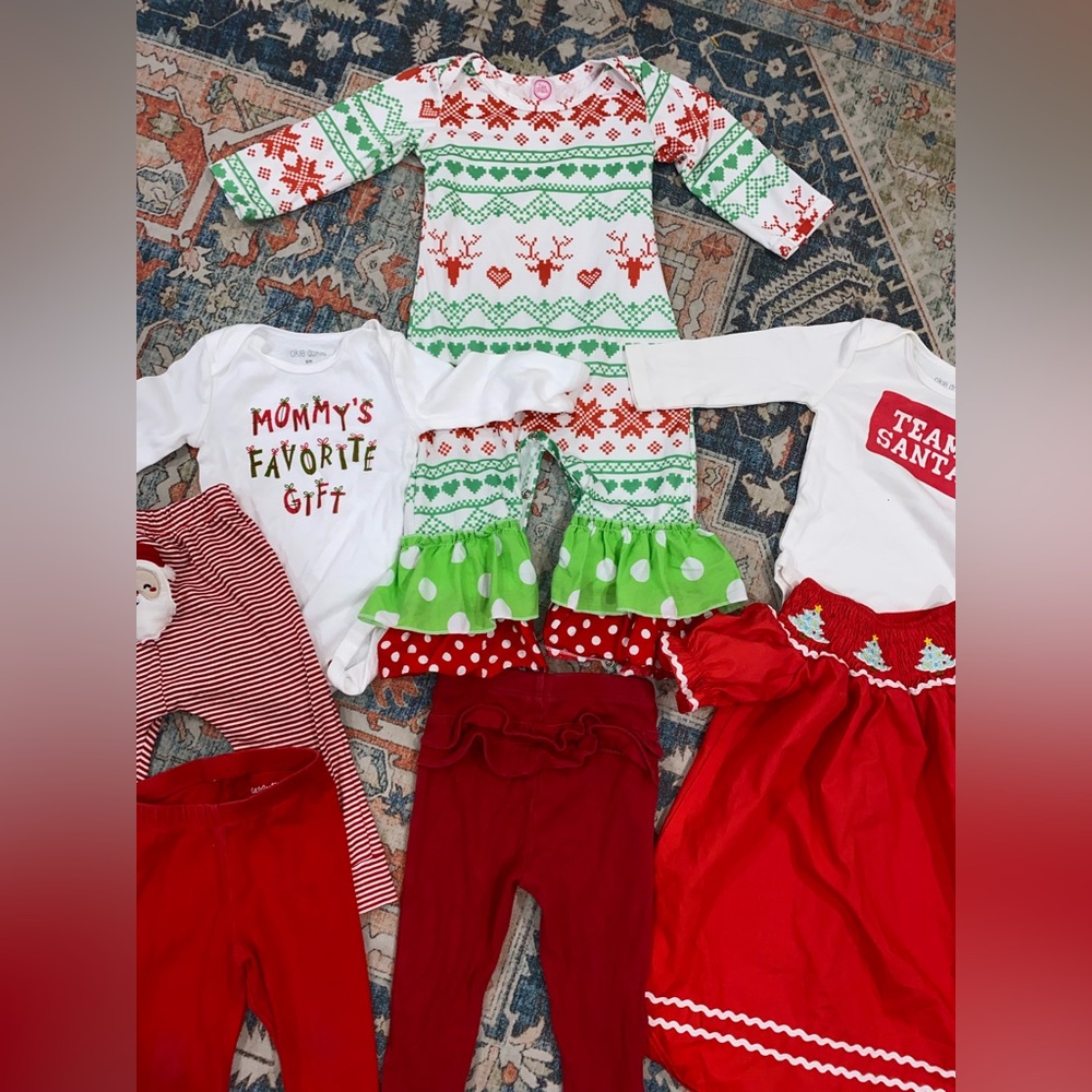 Festive Kids Matching Set - Green and Red